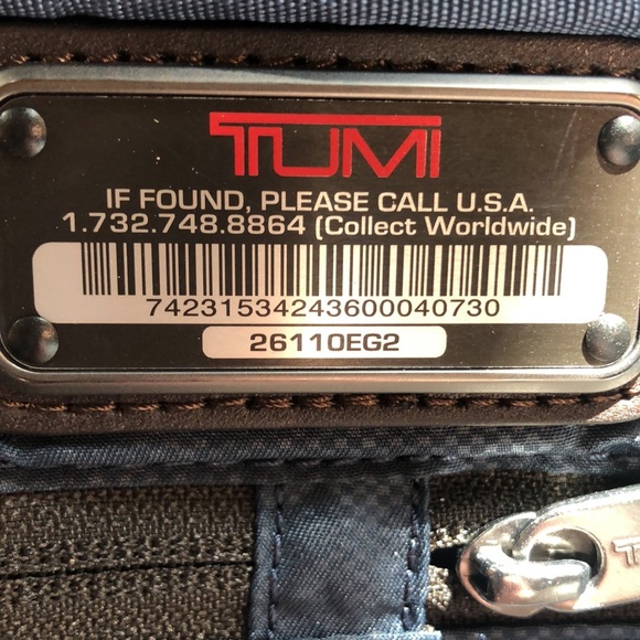 TUMI slim deluxe leather handle grey nylon body unisex so many pockets 12x16 - Picture 5 of 12